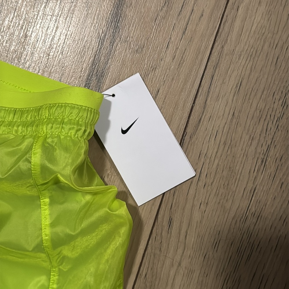 NWT Nike Bright Lime Green Athletic Running Shorts With Compression Women’s L - Picture 6 of 11